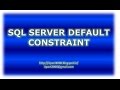 SQL Server Default Constraint