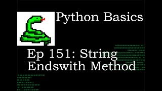 Python Basics String Endswith Method