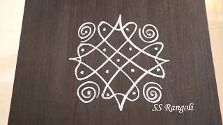 4 x 2 x 2 Dots Simple and Small Rangoli Designs | Apartment  Kolams | Daily Muggulu 2020