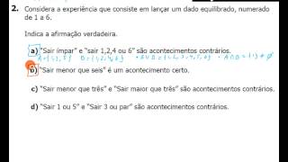 Acontecimento Contrário ou Complementar, Certo - Matemática 9.º Ano