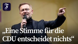 Lindner wirbt für Deutschland-Koalition mit CDU, SPD und FDP