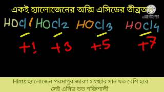 নৈর্ব্যক্তিক প্রশ্ন আসে Reactivity of Halogen Oxi Acid🤟💯 হ্যালোজনের অক্সিএসিডের তীব্রতা