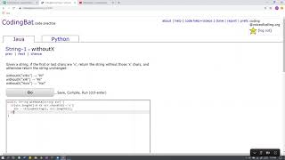 String-1 (withoutX) Java Solution || Codingbat.com