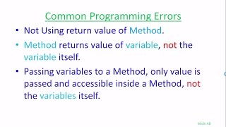 Java Beginners Tutorials Urdu/Hindi#32 "Return statement in Method" Common Programming Errors 4/5