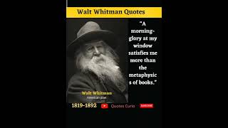 Walt Whitman Quotes: 5 Inspirational Quotes About Life #shorts #quotescurio