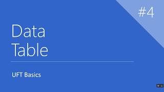 DataTable - UFT Basics