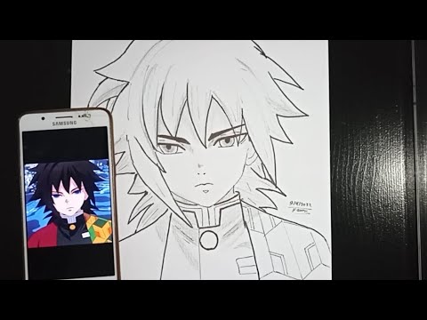 How To Draw Giyu Tomioka | Step By Step | Demon Slayer: Kimetsu No ...