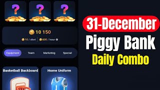 Piggy Bank Daily Combo 31 December | Piggy Bank Combo Today | Piggy Bank Airdrop