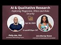 AI & Qualitative Research: Exploring Plagiarism, Ethics and Data Security