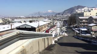 長野電鉄　須坂駅へ入る特急　根性を出して追っかけた！ HD 信州「てっちゃんシリーズ」