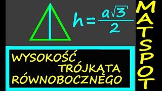 wysokość trójkąta równobocznego