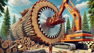 Incredible Fastest Chainsaw Machines Cutting Trees | Massive Heavy Equipment in Action