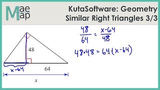 KutaSoftware: Geometry- Similar Right Triangles Part 3