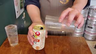 【麦酒大学】缶ビールの注ぎ方：簡単な「一度注ぎ」【#缶ビール】