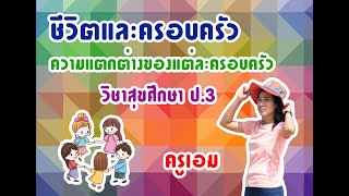 วิชาสุขศึกษา ป.3 Ep.3 ความแตกต่างของแต่ละครอบครัว : ครูเอม