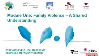 SHRFV | Module One: Family Violence - A Shared Understanding