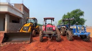 JCB 3dx and New Swaraj 855 Fe 5 StarFirst Time Work New Holland 3630 loading mud 4x4