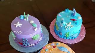 Lindo pastel de unicornio y sirena