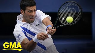 Tennis star Novak Djokovic defends US Open line judge l GMA