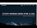 Sticky Navigation Bar on Scroll Using HTML, CSS & JS | Smooth Scroll