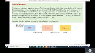 Modelling of a simple process Using DWSIM