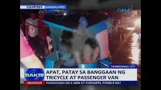 4 patay sa banggaan ng tricycle at passenger van