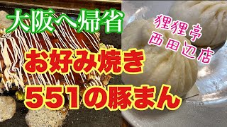 大阪帰省【Vlog】日帰り 大阪 お好み焼き 新大阪駅 ５５１蓬莱