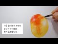 보태니컬아트 수채화 애플망고 그리기 how to paint an apple mango