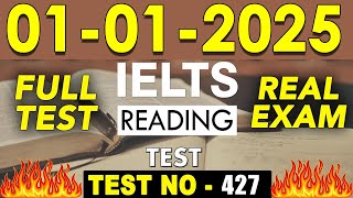 IELTS Reading Test 2025 with Answers | 01.01.2025 | Test No - 427