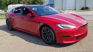 Red Tesla plaid
