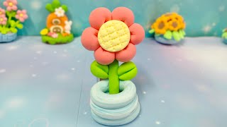 Bright pink clay flower pot