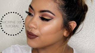 MORPHE 35F MAKEUP LOOK | WARM SUMMER GLAM | GOLD SMOKEY EYE + BROWN LIPS