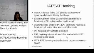 Dynamic Malware Analysis D2P14 Maneuvering IAT EAT Inline Hooking Overview