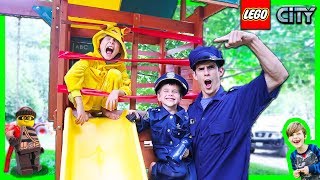 Lego Police Pretend Play Cops & Robbers Skit - Pikachu Jail Break!