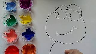 儿童画 学画画 学画小青蛙  kids color  frog Kindermalerei