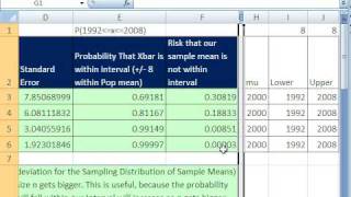 Excel Statistics 78 Relationship Standard Error & Sample Size