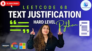 🔥Leetcode 68. Text Justification - Hard - Python #amazon, #google, #microsoft🥇#leetcode #coding