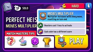 Perfect Heist MOVES MULTIPLIER RAINBOW 🌈 HARD Solo Challenge 62500 Score || Match Masters Tips