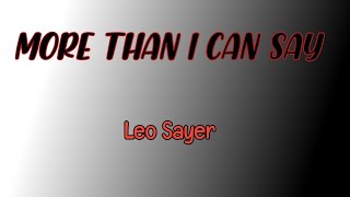 More than i can say - Leo Sayer (Lyrics)🎵 90's music