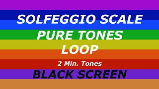 All 9 Solfeggio Frequencies - Scale Loop - 2 Min. Pure Tones - Black Screen