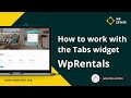 How to work with the WP Rentals Tabs widget for Elementor