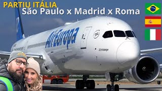 World Trip Viajando Air Europa para Itália São Paulo x Roma conexão em Madrid no 787-900 sem janela.