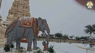 Karyasiddi Hanuman Temple, Frisco Texas in snow ❄️ @telugufamilychannel