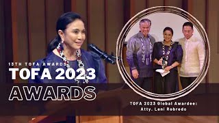 TOFA 2023 | Global Awardee: Atty. Leni Robredo