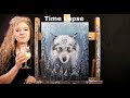 TIME LAPSE - Learn How to Paint ARCTIC WOLF with Acrylic - Fun Winter Animal Step by Step Tutorial