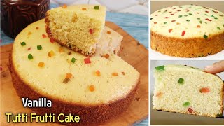 Vanilla Tutti Frutti Cakeనీ ఇంట్లోనే ఇలా ఈజీగా చేసేయండి😋|Tutti Frutti Cake Without Oven|Vanilla Cake