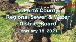 LaPorte County Regional Sewer District February 18, 2021