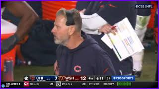 Crazy fumble goal line fumble by the Bears and Washington Commanders gain advantage