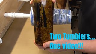 Alcohol ink camouflage tumbler AND epoxy tumbler with acrylic paint swirl step by step tutorial