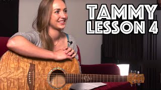 Tammy Guitar Lesson 4: Barre Chords, Chords In Keys In Practice, Notes On Neck and Rhythms!